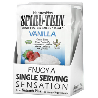 Nature's Plus, Spiru-Tein, High Protein Energy Meal, Vanilla, 8 Packets, 1.2 oz (34 g) Each