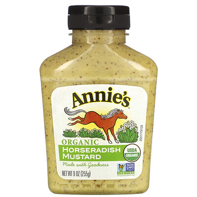 Купить Annie's Naturals органический продукт, горчица с хреном, 255 г (9 унций)