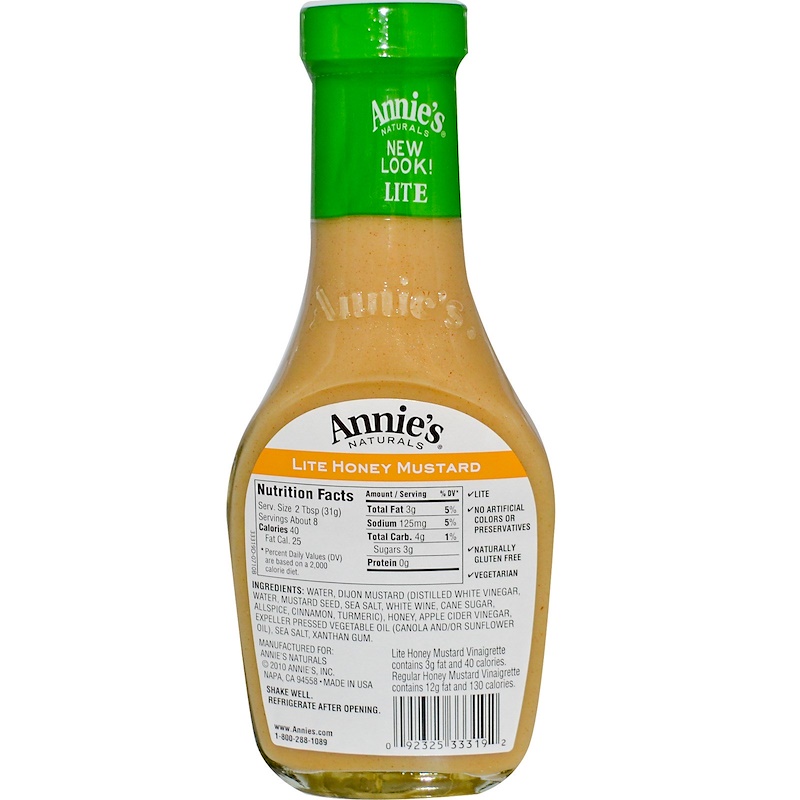 Annie's Naturals, Lite, Honey Mustard Vinaigrette, 8 fl oz (236 ml) iHerb
