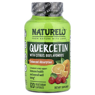 NATURELO, Quercetina con bioflavonoides cítricos, 120 cápsulas vegetales