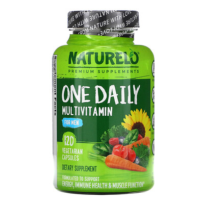 NATURELO Мультивитамины One Daily для мужчин, 120 растительных капсул