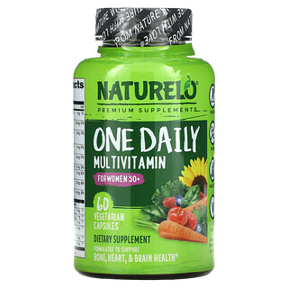 NATURELO, فيتامينات One Daily المتعددة للسيدات أكبر من سن 50، 60 كبسولة نباتية
