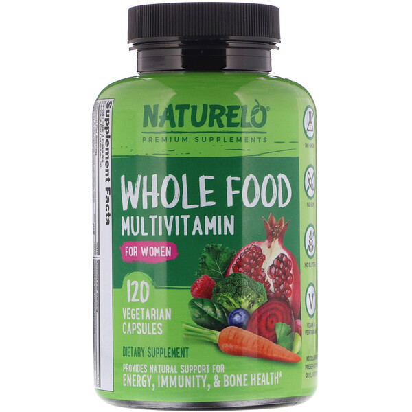 NATURELO, Whole Food Multivitamin for Women, 120 Vegetarian Capsules