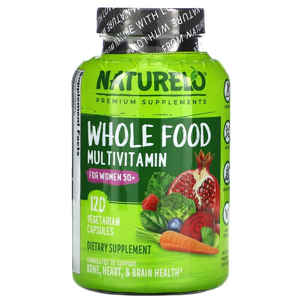 NATURELO, Whole Food Multivitamin For Women 50+, 120 Vegetarian ...