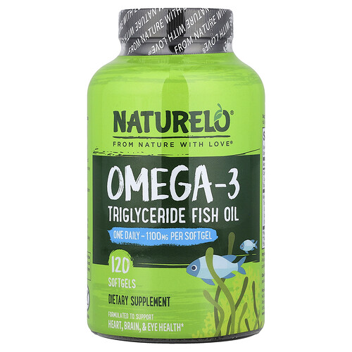 Naturelo Omega-3 Triglyceride Fish Oil, 1,100 mg, 120 Softgels
