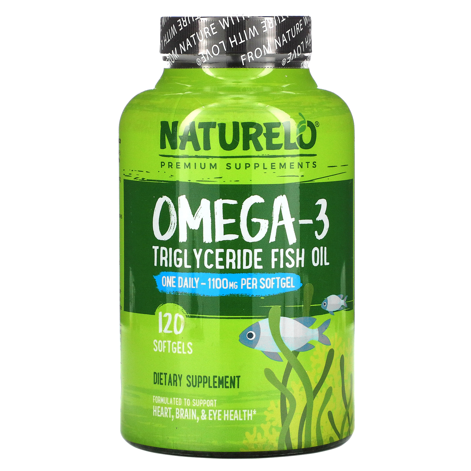 NATURELO, Omega3 Triglyceride Fish Oil, 1,100 mg, 120 Softgels iHerb