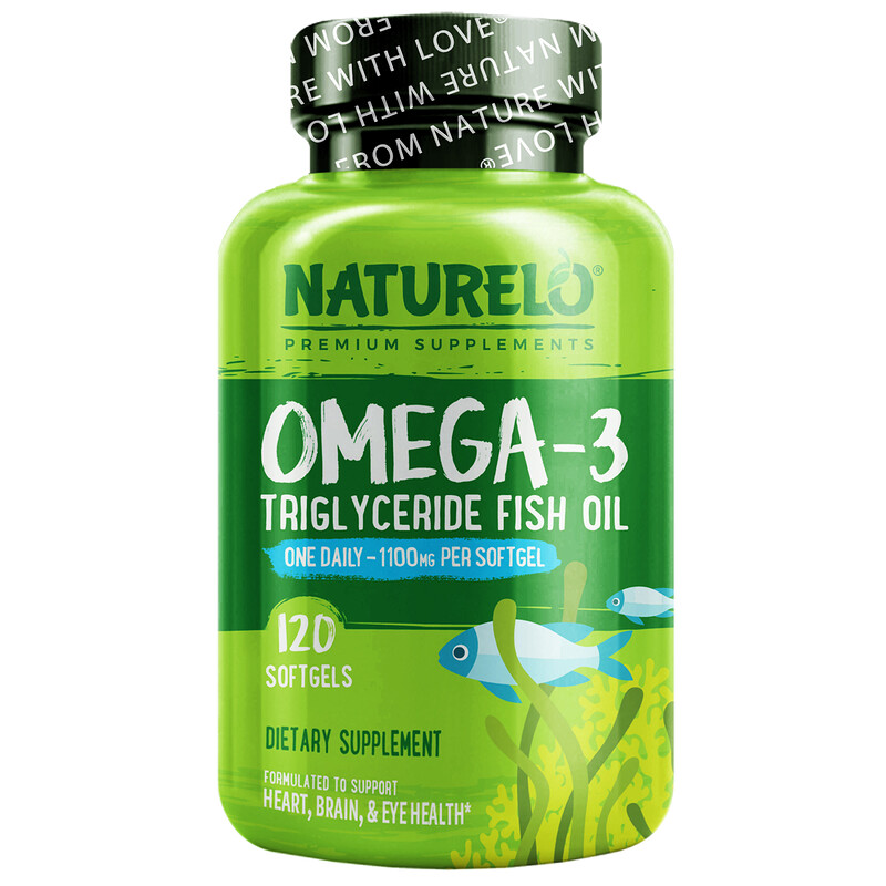 NATURELO, Aceite de pescado con triglicéridos de omega-3, 1100 mg, 120