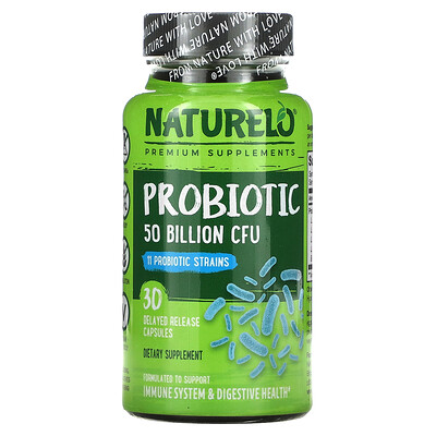 

NATURELO пробиотик, 50 млрд КОЕ, 30 капсул с отсроченным высвобождением