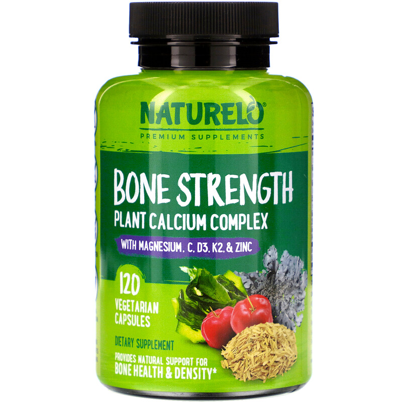 NATURELO, Bone Strength, PlantBased Calcium Complex, 120 Vegetarian