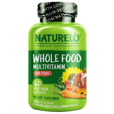 

NATURELO мультивитамины из цельных продуктов для подростков, 60 растительных капсул