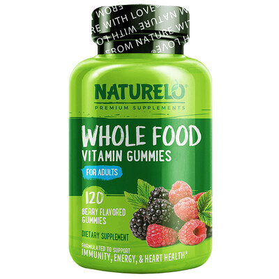 

NATURELO Whole Food Vitamin Gummies for Adults, Berry Flavored, 120 Gummies