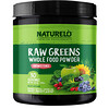 NATURELO, Raw Greens, ירקות גולמיים, אבקת מזון מלא, לא ממותק, 240 גרם (8.5 אונקיות)