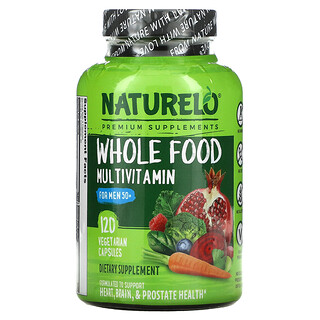 NATURELO, Whole Food Multivitamin for Men 50+, Multivitamin für Männer über 50, 120 vegetarische Kapseln
