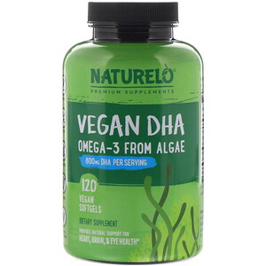 Отзывы о NATURELO, Vegan DHA, Omega-3 from Algae, 800 mg, 120 Vegan Softgels
