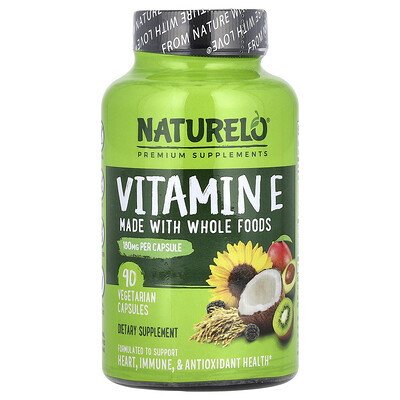 Naturelo , Vitamin E, 180 Mg, 90 Vegetarian Capsules