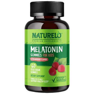 

NATURELO Melatonin Gummies For Kids Strawberry 60 Vegetarian Gummies