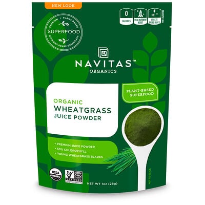Купить Navitas Organics Органический порошок из сока ростков пшеницы, 28 г (1 унция)