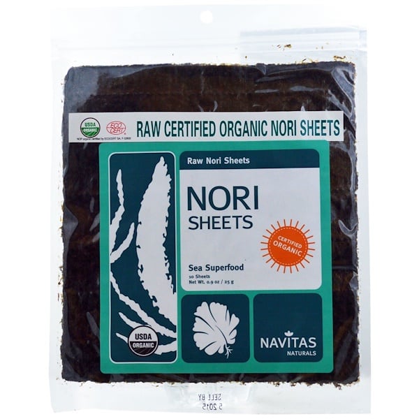 Navitas Organics, Raw Certified Organic Nori Sheets, 10 Sheets, 0.9 oz ...