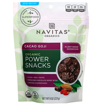 Navitas Organics Органические Power Snacks, како и годжи, 227 г (8 унций)