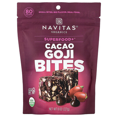 Product Image for Navitas Organics, Superfood+ , Cacao Goji Bites, 8 oz (227 g)