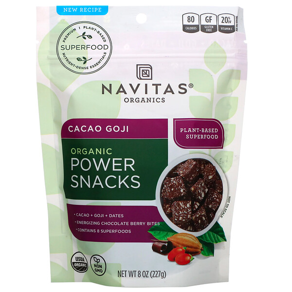 Navitas Organics, Bio, Power Snacks, Cacao Goji, 227 g