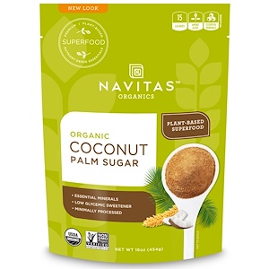 Navitas Organics, Органический кокосовый пальмовый сахар, 454 г (16 унций)