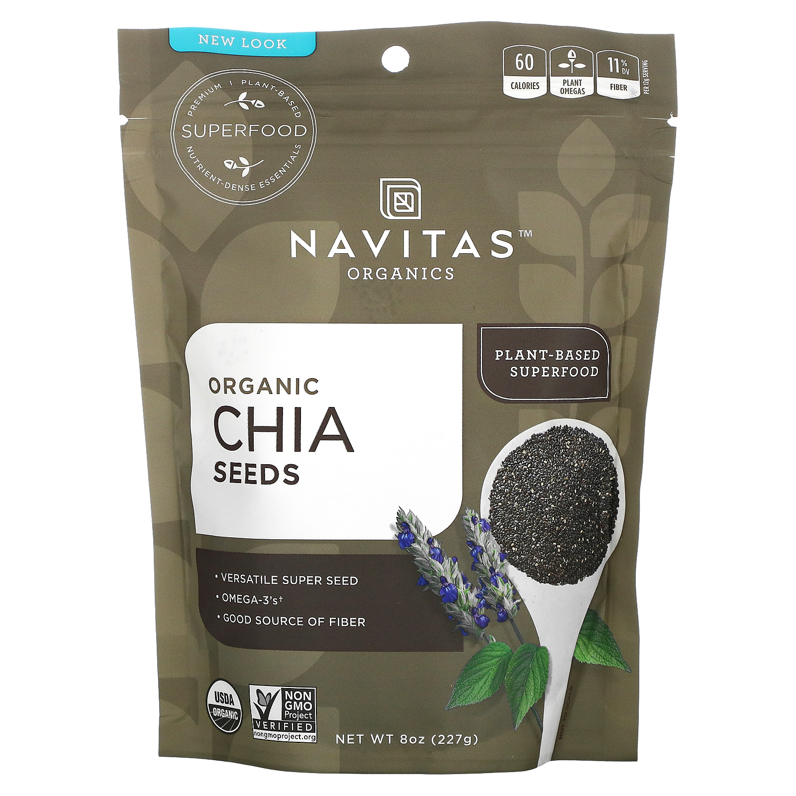 Navitas Organics, Organic Chia Seeds, 8 oz (227 g)