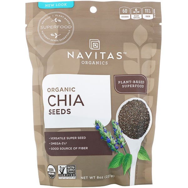 Navitas Organics, Органические семена чиа, 227 г (8 унций)