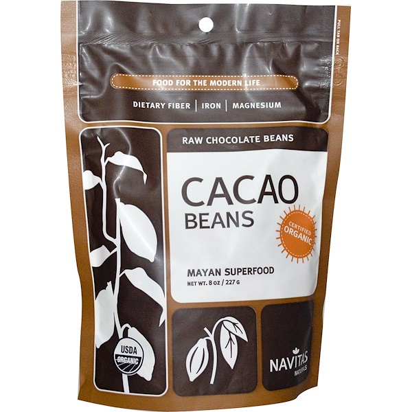 Navitas Organics, Сырые шоколадные какао-бобы, 8 унций (227 г) (Discontinued Item) 