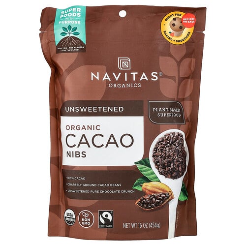 Navitas Organics Organic Cacao Nibs - Unsweetened | 16 oz Package