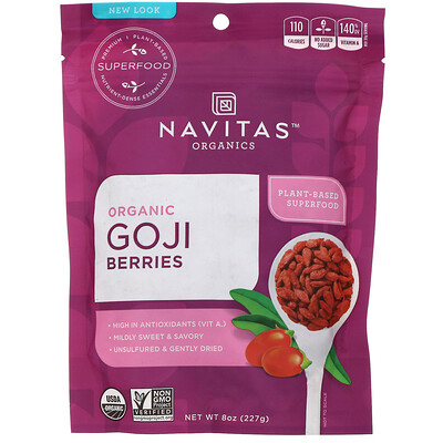 Купить Navitas Organics Органические ягоды годжи, 227 г (8 унций)