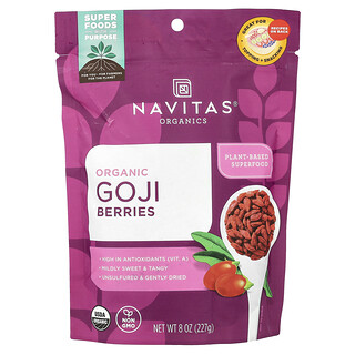 Navitas Organics, Bayas de goji orgánicas, 227 g (8 oz)