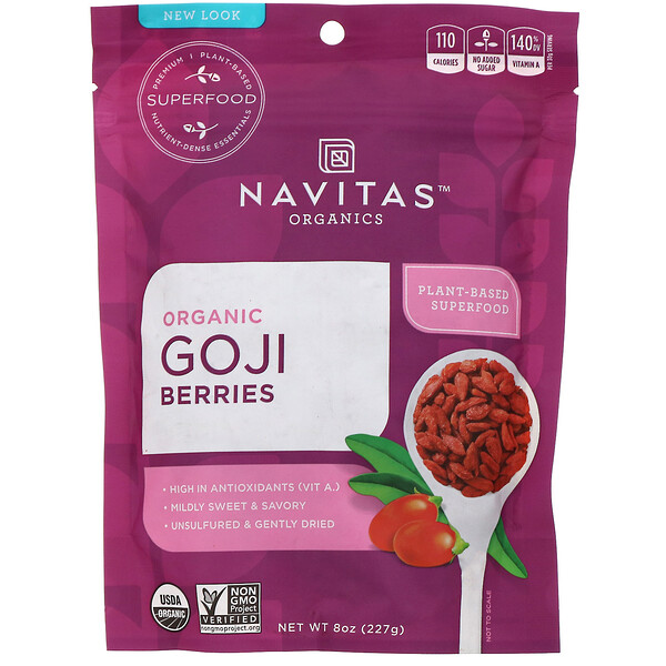 Navitas Organics, Organic, Goji Berries, 8 oz (227g)