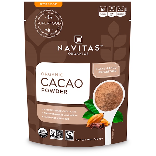 Navitas Organics, オーガニック・カカオパウダー、16オンス（454g）