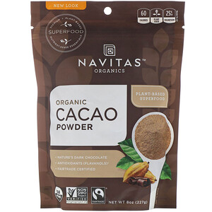 Навитас Органикс, Organic Cacao Powder, 8 oz (227 g) отзывы покупателей