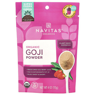 Navitas Organics, Goji Berry Orgânico em Pó, 113 g (4 oz)