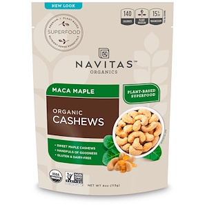 Отзывы о Навитас Органикс, Organic Cashews, Maca Maple, 4 oz (113 g)