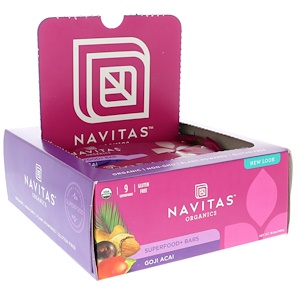Навитас Органикс, Superfood + Bars, Goji Acai, 12 Bars, 16.8 oz (480 g) отзывы