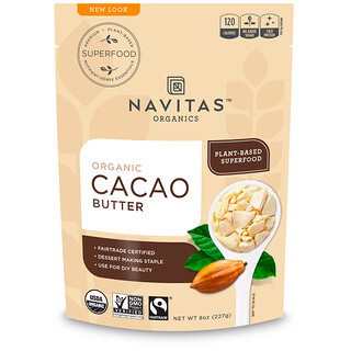 Navitas Organics, オーガニック・カカオバター、8オンス（227 g）