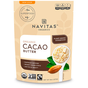 Отзывы о Навитас Органикс, Organic Cacao Butter, 8 oz (227 g)