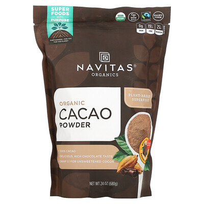 Navitas Organics органический какао-порошок, 680 г (24 унции)
