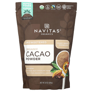 Navitas Organics, Cacao orgánico en polvo, Sin endulzar, 680 g (24 oz)