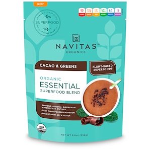 Отзывы о Навитас Органикс, Organic Essential Superfood Blend, Cacao & Greens, 8.8 oz (252 g)