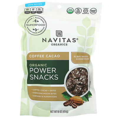 Купить Navitas Organics Organic Power Snacks, Coffee Cacao, 16 oz (454 g)