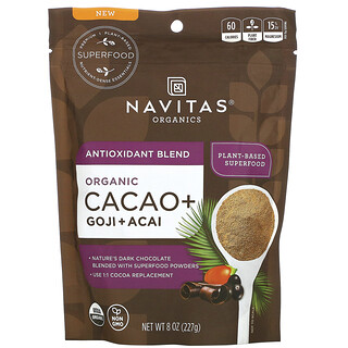 Navitas Organics, Смесь антиоксидантов, органическое какао + годжи + асаи, 227 г (8 унций)
