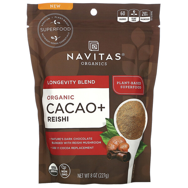 Navitas Organics‏, Longevity Blend, Organic Cacao + Reishi, 8 oz (227 g)
