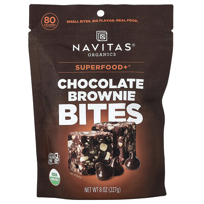 Navitas Organics, Superfood+®, Bocaditos de brownie con chocolate, 227 g (8 oz)