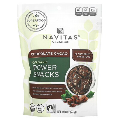 Navitas Organics Power Snacks, Шоколадное какао, 8 унций (227 г)