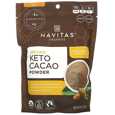 Купить Navitas Organics Organic Keto Cacao Powder, 8 oz (227 g)