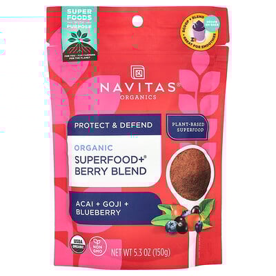 Navitas Organics, Mezcla de bayas de Organic Superfood+®, 150 g (5,3 oz)